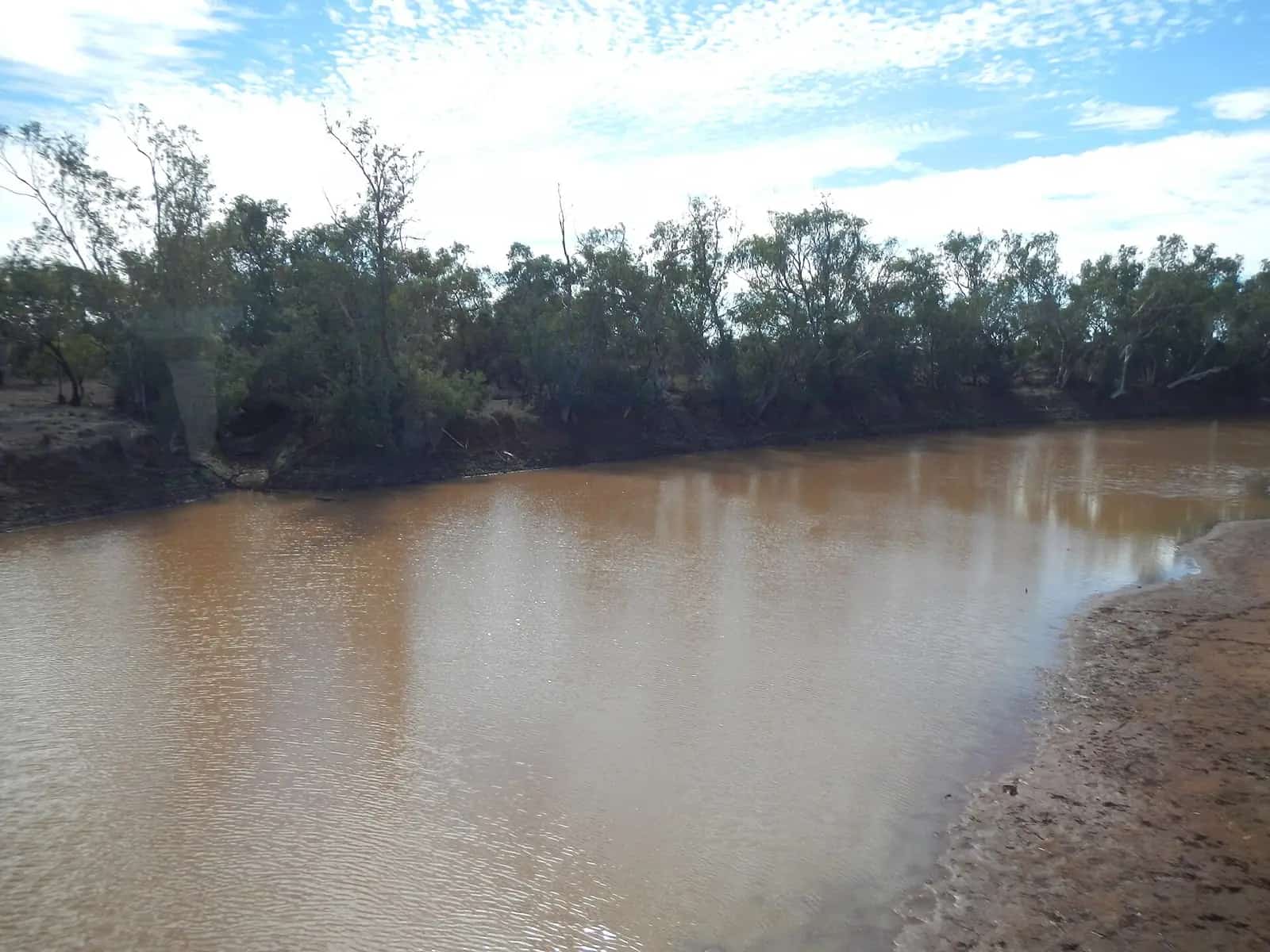 The Diamantina River crossing in the Channel Country